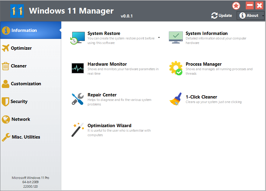 Windows 11 Manager Screenshot